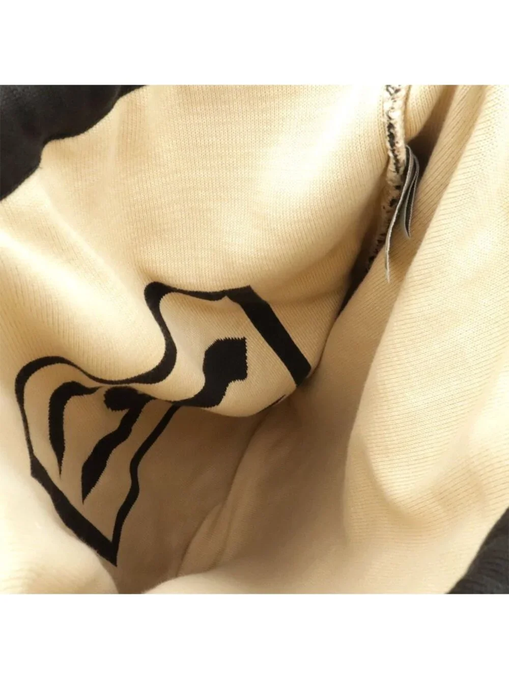 Chanel Sports Line CC Logo Nap Backpack Drawstring Cotton Black Beige